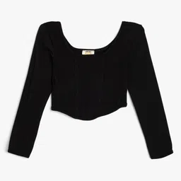 Koton Girls Drop-Shoulder Sleeves T-shirt-image-5