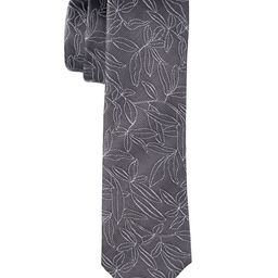 The Tie Hub Men Floral Woven Design Pure Silk Skinny Tie-image-92