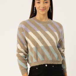 Madame Fuzzy Detail Striped Pullover-picture-23