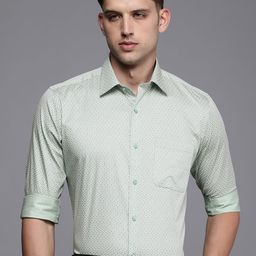Raymond Slim Fit Geometric Printed Pure Cotton Formal Shirt-image-99