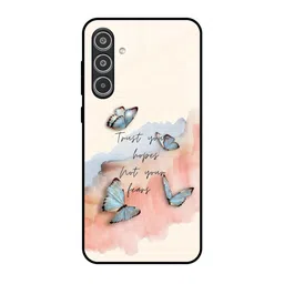 QRIOH Butterfly Printed Sleek & Lightweight Silicone Samsung Galaxy A56 5G Glass Back Case-picture-25