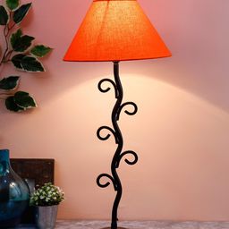 Devansh Orange & Black Solid Frustum Table Lamp-57
