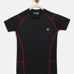 CHIMPRALA Boys Black Solid Round Neck  Sports T-shirt-image-86