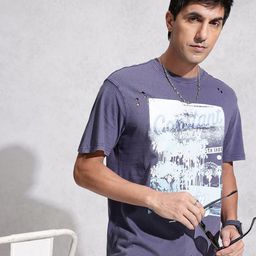 WROGN Oversized Fit Graphic Printed Pure Cotton T-shirt-picture-43