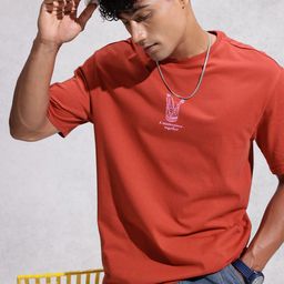 WROGN Drop-Shoulder Sleeves Pure Cotton T-shirt-image-64