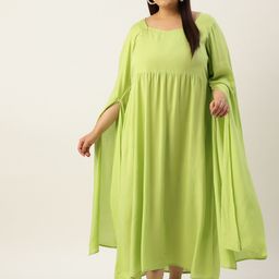 theRebelinme Plus Size Slit Sleeves Sweetheart Neck A-Line Midi Dress-picture-57