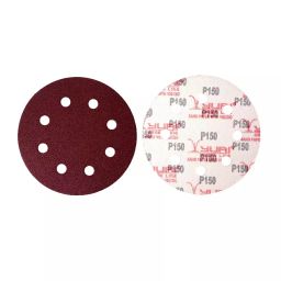 YURI Greenline 5 Inch/ 125 mm Diameter 8 Hole A80 Grit Brown Circular Velcro Sanding Disc-17