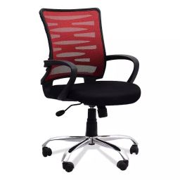 Ib basics Black Red Mesh Linen Office Executive Chair-image-14