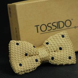 Tossido Men Yellow & Black Printed Bow Tie-picture-44