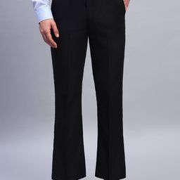 AXNIS Men Smart Bootcut Mid-Rise Easy Wash Pleated Formal Trousers-picture-23