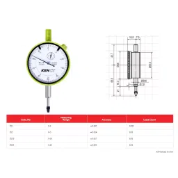 KENCY IYL50 0-50 mm Range  Dial Indicator Long Stroke image 3