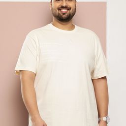 Sztori Plus Size Typography Printed Pure Cotton T-shirt-26