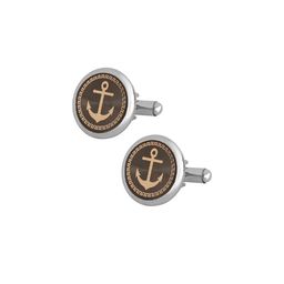 bodha Silver-Toned & Brown Vintage and Royal Anchor Cufflink-image-54