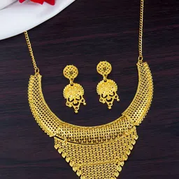 PRIVIU Gold Plated Bridal Jewellery Set-image-27
