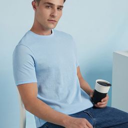 Dennis Lingo Men Textured Round Neck Half Sleeves Regular Fit T-shirt-image-40