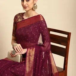 Mitera Floral Printed Pure Chiffon Saree-43