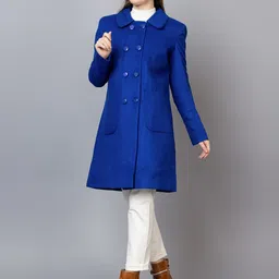 CHKOKKO Peter Pan Collar Woolen Longline Trench Coat-picture-2