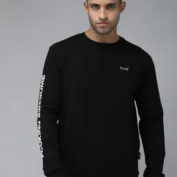 French Connection Men Black Solid Sweatshirt-image-5