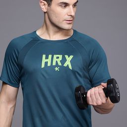 HRX by Hrithik Roshan Men Brand Logo Printed Rapid-Dry Training T-shirt-image-86