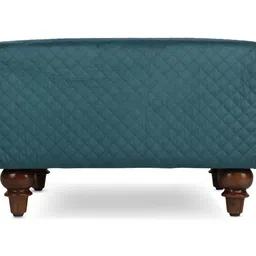 GLOBALLY INDIAN Blue & Beige Textured Wooden Square Puff Ottoman-image-19
