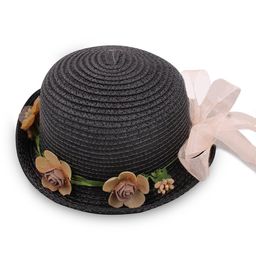 JENNA Kids Striped Floral Applique & Bow Bucket Hat-18