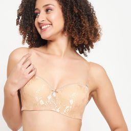 Clovia Lace Full Coverage Underwired Lightly Padded Balconette Bra-15