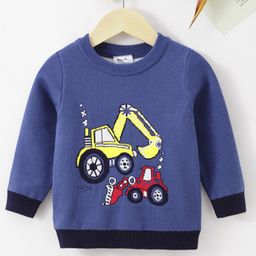 Kookie Kids Full Sleeves Pullover JCB Design - Blue-image-79