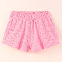 Little Kangaroos Knitted Mid Thigh Length Textured Balloon Fit Shorts - Pink-picture-17
