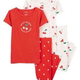 Carter's 4-Piece Cherry 100% Snug Fit Cotton Pajamas- Red-image-39