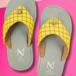 The Madras Trunk Unisex Graph Checked Design Casual Sandal - Grey & Yellow-image-84