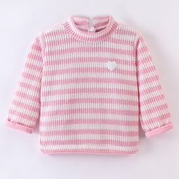 Little Kangaroos Full Sleeves Pullover Sweater Striped - Pink-image-91