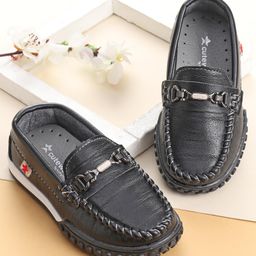 Cute Walk by Babyhug Slip On Formal & Party Wear Shoes with Metal Applique - Black-image-2