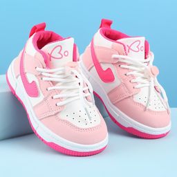 Babyoye Lace Up Casual Shoes Hearts Print - Pink-image-67