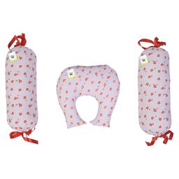 Babytoons New Born Baby Pillow for Head Shaping with 2 Matching Lot Pillows/Bolsters (0-6 Months) (Orange & White)-15