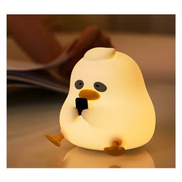 COZY VIBES lying Cute Duck night light Ducksleep lamp animal lamp Cute Light Up ducksilicone LED Nightlight for Creative Gift- PACK OF 1 - COLOR MAY VARY-picture-7