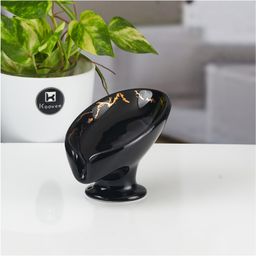 KOOKEE Ceramic Soap Holder Dish, Set of 1 Bathroom Accessories for Home, Black (11165)-image-42