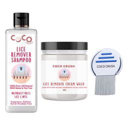 Coco Crush Natural Lice Treatment - Cream Wash (50g), Shampoo (50ml) & Comb - Pack of 3-62