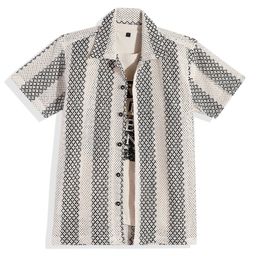 CAVIO Cotton Half Sleeves Striped Embroidered Shirt & Dare Text Printed Tee Set - Black & White-image-20