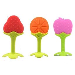Numum Silicone Strawberry Orange & Apple Shape Teether Pack of 3 - Multicolour (Color and design may vary)-25