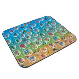 Babyhug Premium Reversible Foldable Waterproof Floor mat Thickness 8 mm Education Theme| Colorful| Learn and Play Mat| Soft Foam and Anti-Slip Mat|Baby Massage| Easy to Carry Bag| BIS Certified-picture-28
