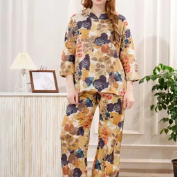 NIGHT FLOSS Women Hood Neck Sweatshirt & Trousers Co-Ord Set-picture-5