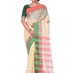 DipDiya Woven Design Pure Cotton Taant Saree-13