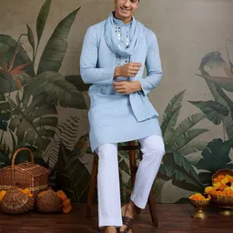 ODETTE Men Viscose Silk Embellished Stitched Kurta-picture-40