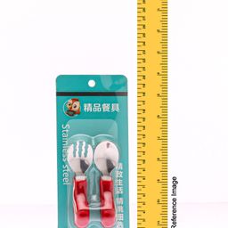fab n funky Ergonomic Handles Spoon & Fork Set - Red image 3
