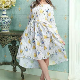 GO BOUJEE Floral Printed A-Line Dress-image-99