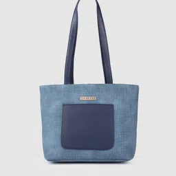 Caprese Blue Solid Regular Structured Shoulder Bag-8