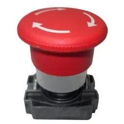 L&T [ Lauritz Knudsen ] 22.5 mm Hole Dia Red Mushroom Head Push Button EMNRMH1-8