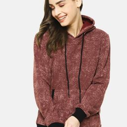 Campus Sutra Women Maroon Colourblocked Hooded Bomber-picture-27