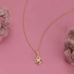Mia by Tanishq 14KT Yellow Gold & Natural 0.062 Ct Diamond Twisted Pendant-picture-33