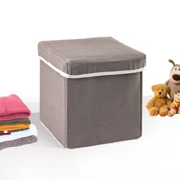 Kuber Industries Grey & White 22L Folding Seating Stool image 3